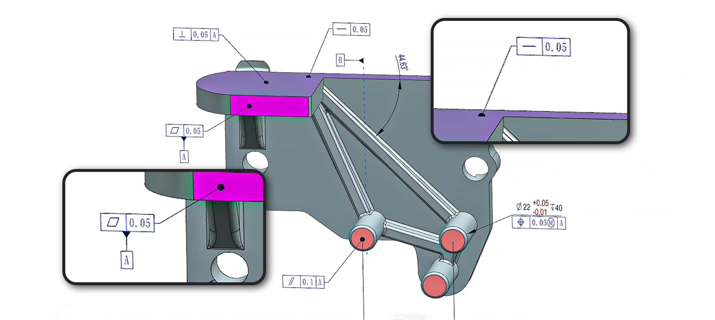 Sample of straightness and flatness measurements for CNC machining parts, ensuring precision in geometry